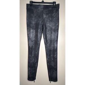 Free People Metallic Stretch Biker Rider Zipper Bottom Legging S (Waist:15.25")‎